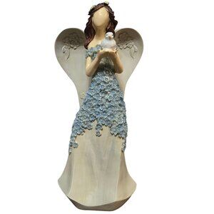 Angel Figurine Holding Dove Flower Dress 10 Inch Valerie Parr Hill QVC